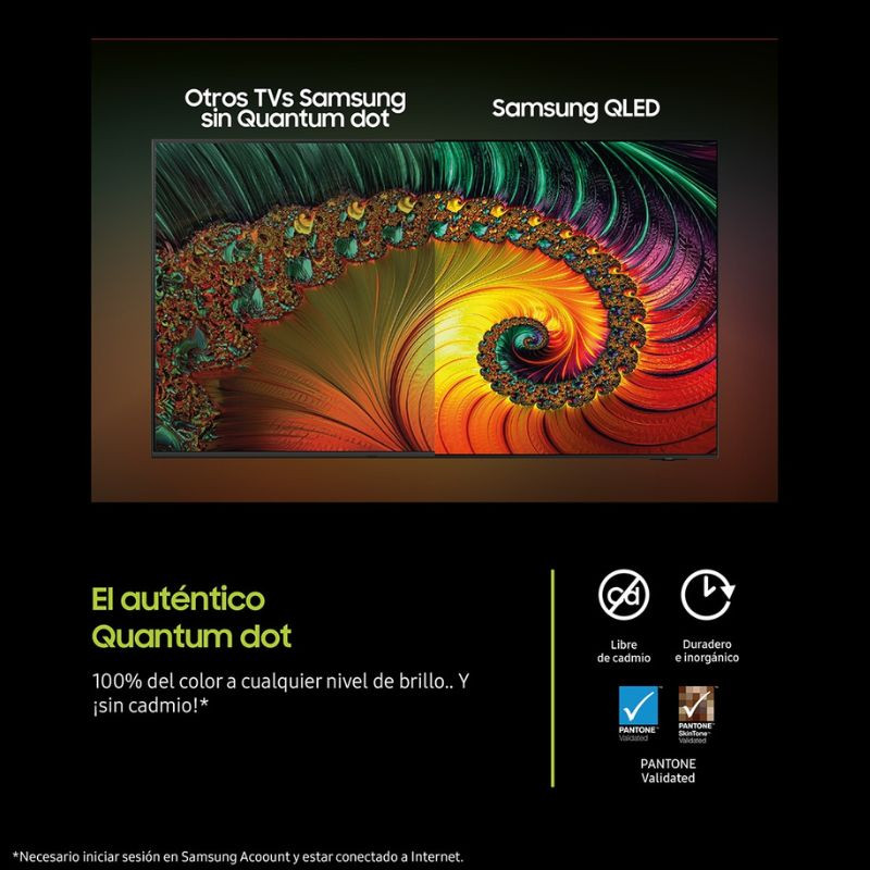Samsung TQ55Q8FAAU 55" 4K Ultra HD QLED Smart TV Negro con Quantum dot, tecnología que mejora el nivel de brillo