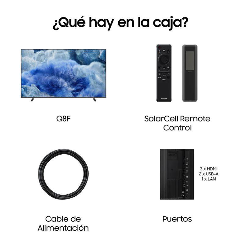 Samsung TQ55Q8FAAU 55" 4K Ultra HD QLED Smart TV Negro, contenido de la caja