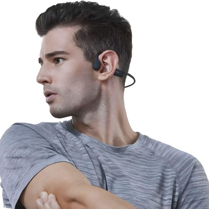 SHOKZ OpenRun Negro - Auriculares inalámbricos Bluetooth, imagen colocados en una persona