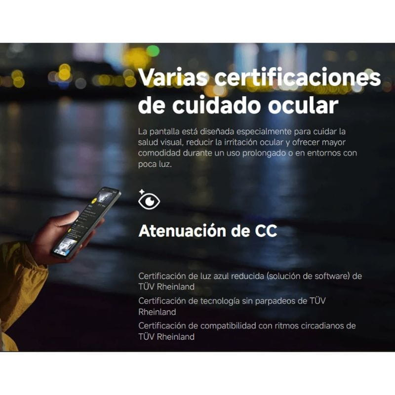 Xiaomi Poco M7 4G 8GB/256GB Negro, cuidado ocular