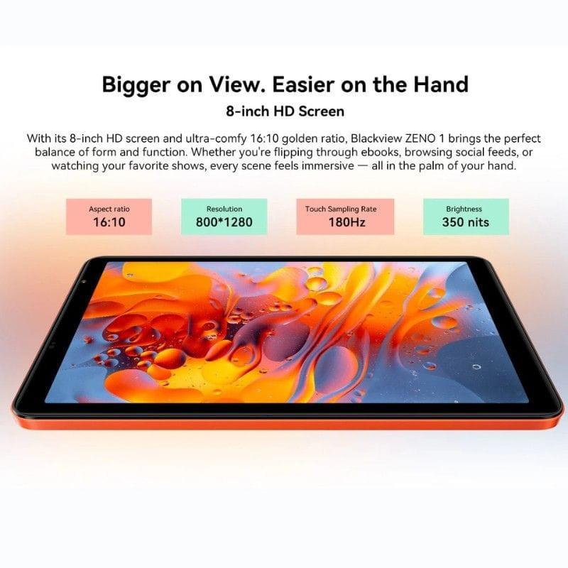 Resolução de Blackview Zeno 1 6 GB/256 GB WiFi + 4G Laranja