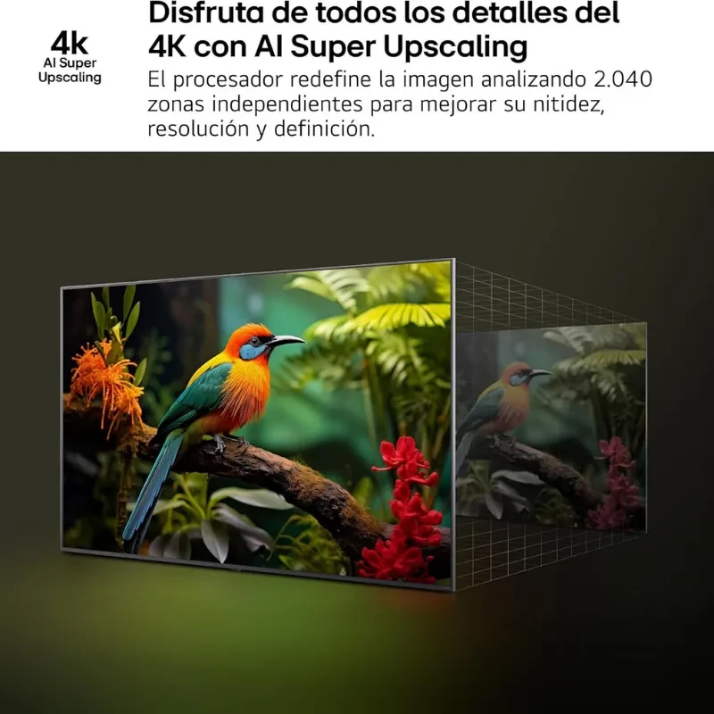 LG 86UA75006LA 86 pulgadas 4K Ultra HD LED con AI Super Upscaling, colores vivos y gran nitidez; panel amplio de borde delgado para inmersión total