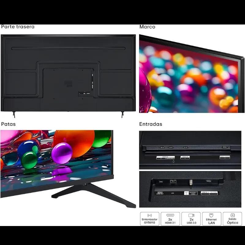 LG 86UA75006LA 86 pulgadas 4K UHD LED con bisel fino, patas en V, parte trasera limpia y puertos: 3 HDMI 2.1, 2 USB, LAN, óptico y antena