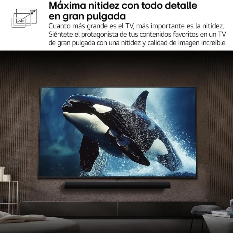 Televisor LG 86UA75006LA 86 pulgadas 4K Ultra HD LED con gran nitidez y colores vivos en pantalla amplia, ideal para cine en casa y detalles impresionantes