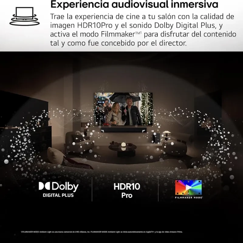 LG 86UA75006LA 86 pulgadas 4K Ultra HD LED con HDR10 Pro, Dolby Digital Plus y Modo Filmmaker para experiencia de cine en el salón