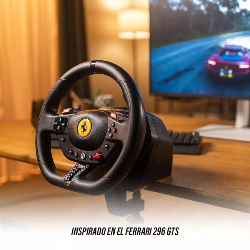 Thrustmaster T98 Ferrari 296 GTS - Xbox Series/PC Volante de simulación con pedalera, inspirado en el Ferrari 296 GTS