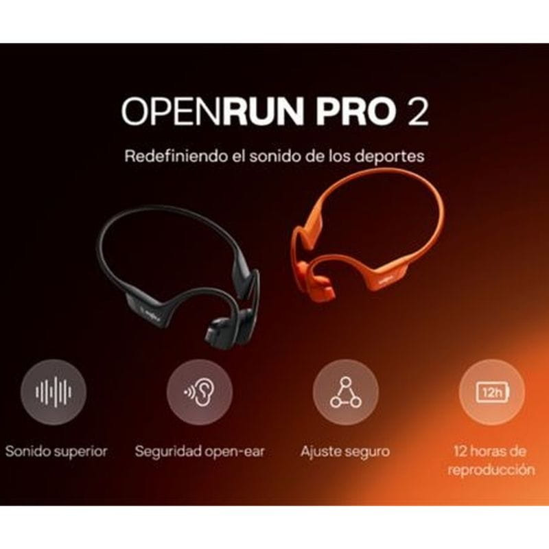 SHOKZ OpenRun Pro 2 Naranja - Auriculares inalámbricos Bluetooth, características