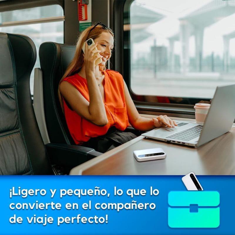 ZTE U50 5G Wi‑Fi 6 router portátil blanco, compacto y ligero, ideal para viajes; diseño minimalista con pantalla frontal y bordes redondeados