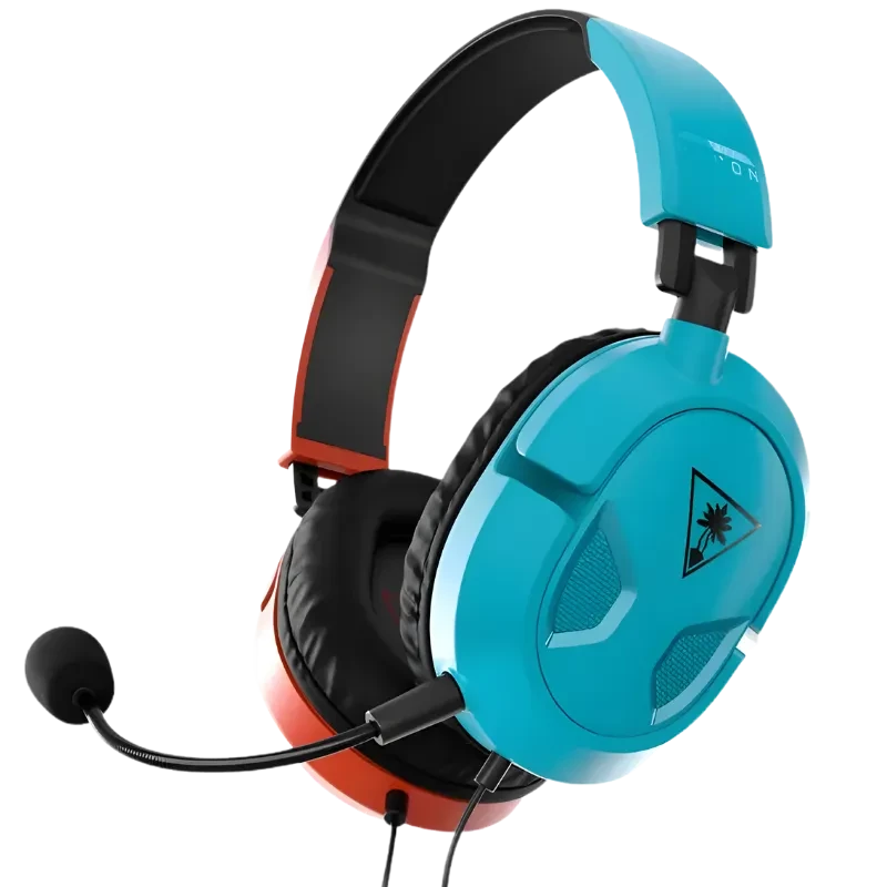 Turtle Beach Recon 50 Azul, Rojo para Nintendo Switch con micrófono desmontable, diadema acolchada, cascos circumaurales y diseño bicolor llamativo