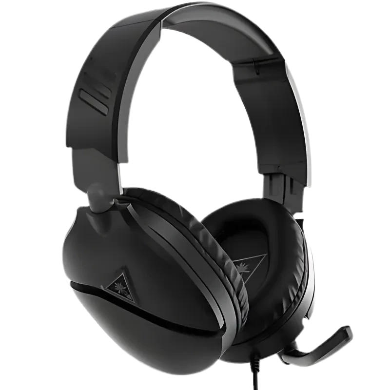 Auscultadores gaming com fio Turtle Beach Recon 70 Black para Xbox, cor preta, design over-ear acolchoado, microfone boom ajustável e cabo integrado