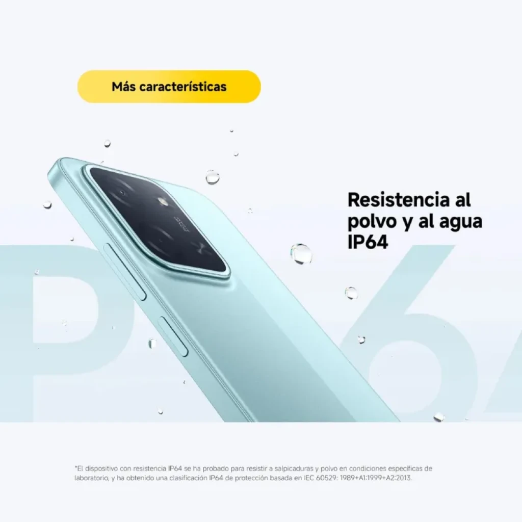 Xiaomi Poco C85 6GB/128GB Lila con acabado mate, módulo de cámara rectangular y resistencia al polvo y al agua IP64, diseño delgado con bordes curvos