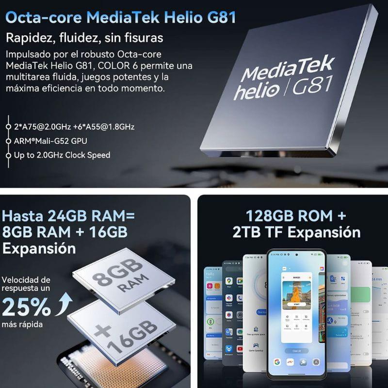 Blackview Color 6 8GB/128GB Azul, con procesador octacore MediaTeK