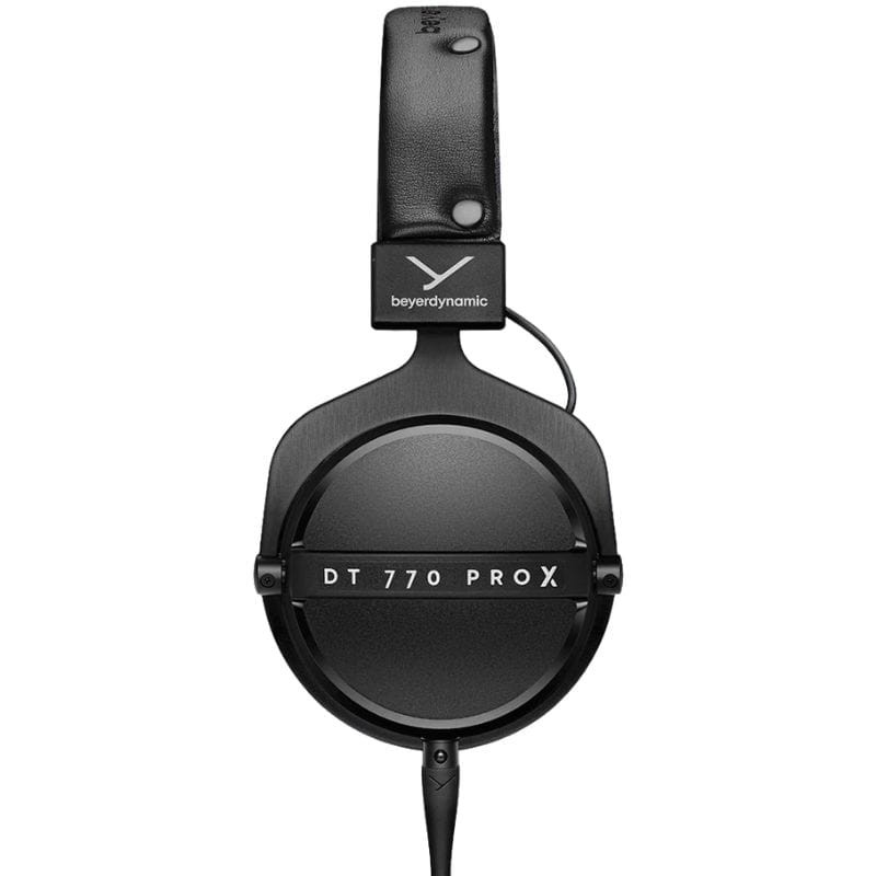 Beyerdynamic DT 770 PRO X casque de studio filaire, coque noire mate, arceau cuir rembourré, oreillette fermée avec câble détachable et logo beyerdynamic