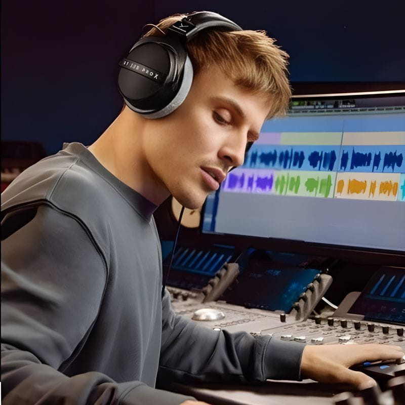 Beyerdynamic DT 770 PRO X casque de studio filaire avec coques noires, arceau rembourré et larges coussinets, câble détachable, design robuste pour mixage