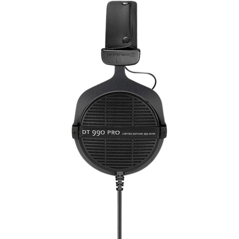 Beyerdynamic DT 990 PRO Black Edition 250 Ω casque studio noir, coques ouvertes avec grille, arceau rembourré, câble droit fixé côté gauche