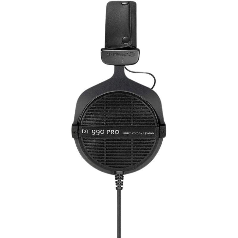 Beyerdynamic DT 990 PRO Black Edition 250 Ω casque studio noir, coques ouvertes avec grille, arceau rembourré, câble droit fixé côté gauche