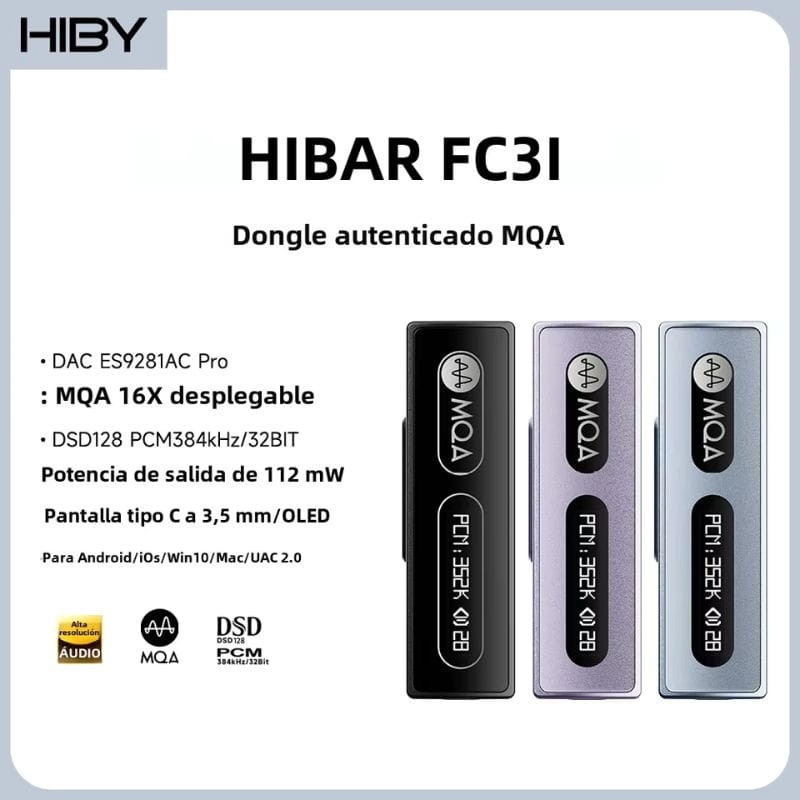 HiBy FC3 Amplificador/DAC portátil Negro, características