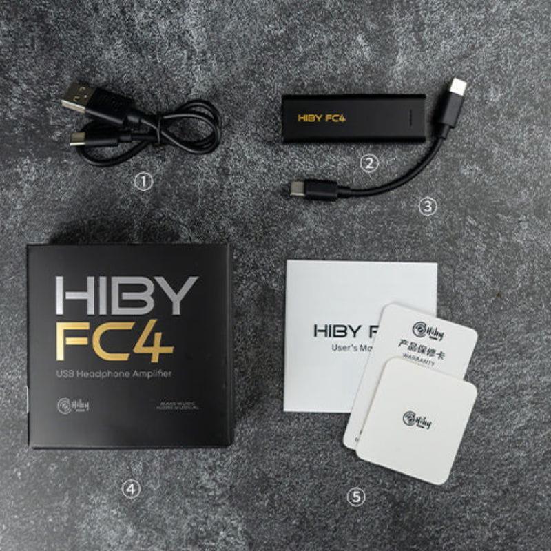 HiBy FC4 Amplificador/DAC portátil Negro, contenido del paquete