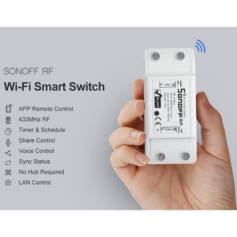 Smart switch WiFi + RF 433 Sonoff RF R2, características