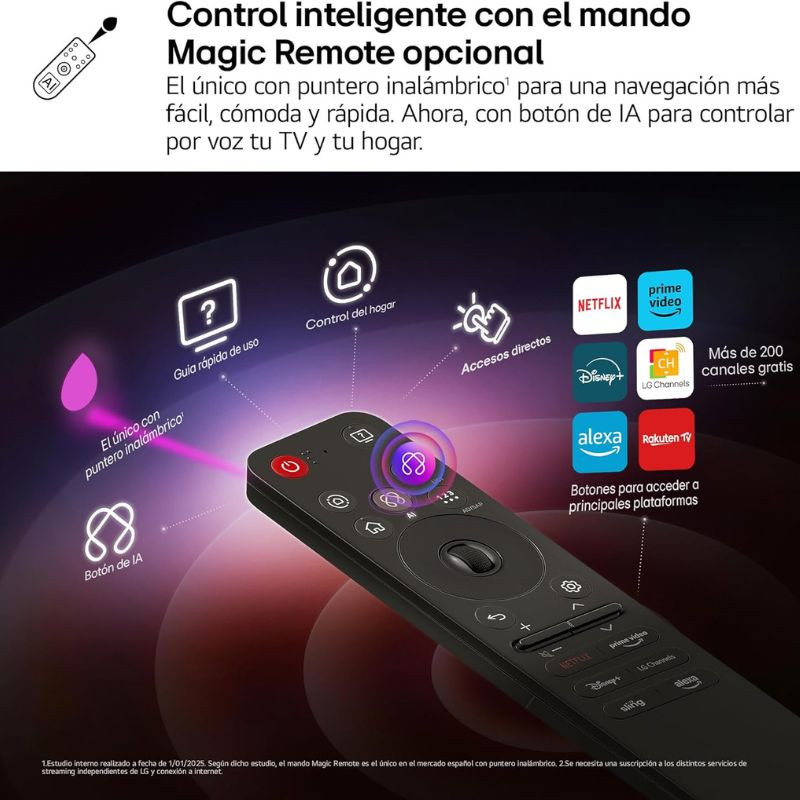 LG 55UA73006LA 55" 4K Ultra HD LED Smart TV Negro, mando Magic Remote para una navegación más fácil