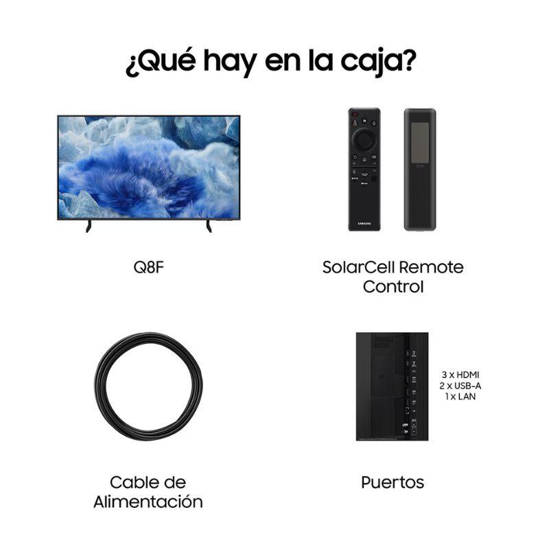Samsung TQ50Q8FAAU 50" 4K Ultra HD QLED Smart TV Cinza, conteúdo da caixa