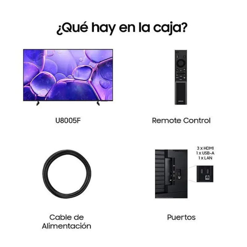 Samsung TU43U8005FU 43 4K Ultra HD LED Smart TV Negro, contenido de la caja
