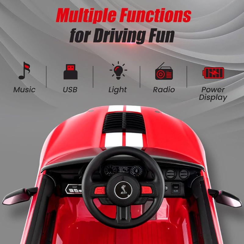 Ford Mustang Shelby GT 500 12V Rojo - Coche eléctrico para niños, características