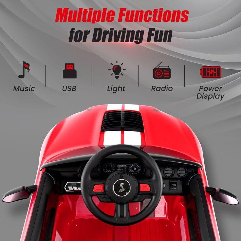 Ford Mustang Shelby GT 500 12V Rojo - Coche eléctrico para niños, características