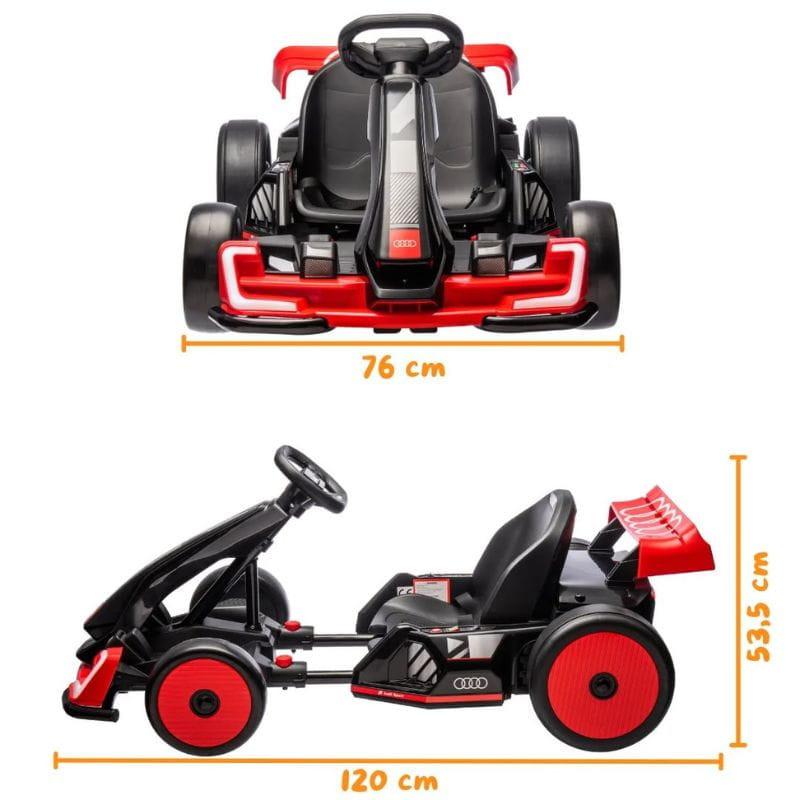 Audi GoKart 24V Rojo - Coche eléctrico para niños, dimensiones