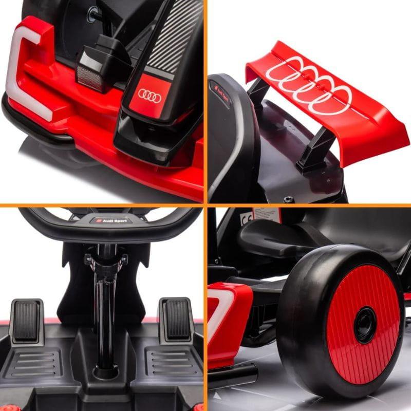 Audi GoKart 24V Rojo - Coche eléctrico para niños, imagen de detalles