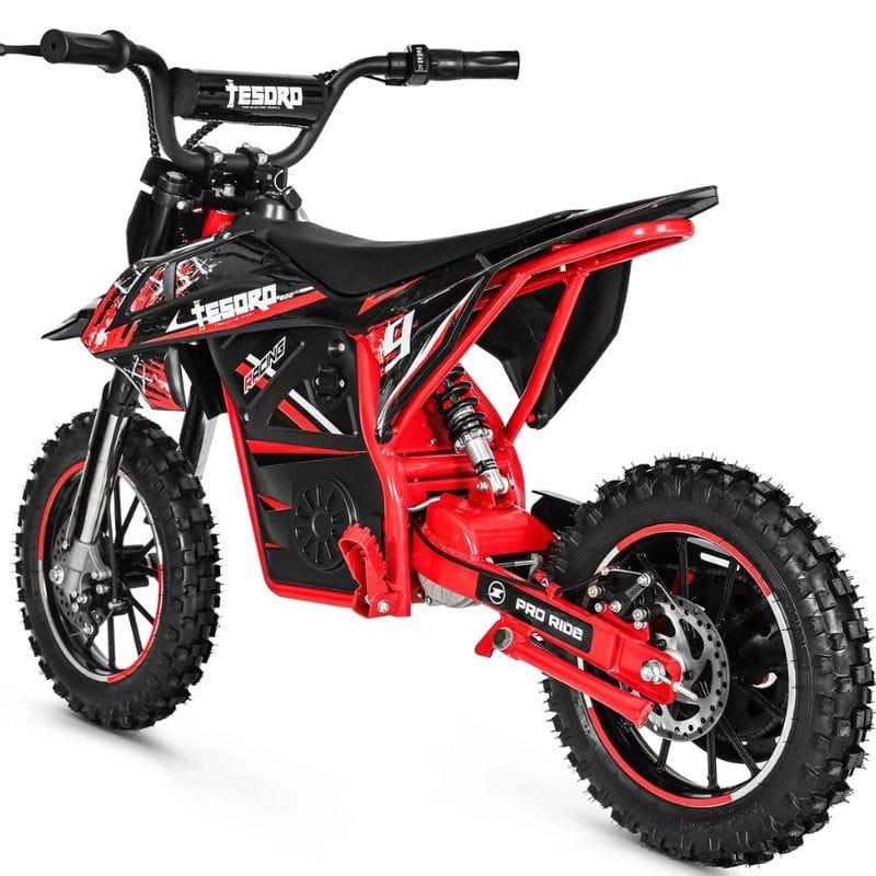 Moto de Cross 36V Vermelha - Moto elétrica para crianças, imagem lateral esquerda traseira
