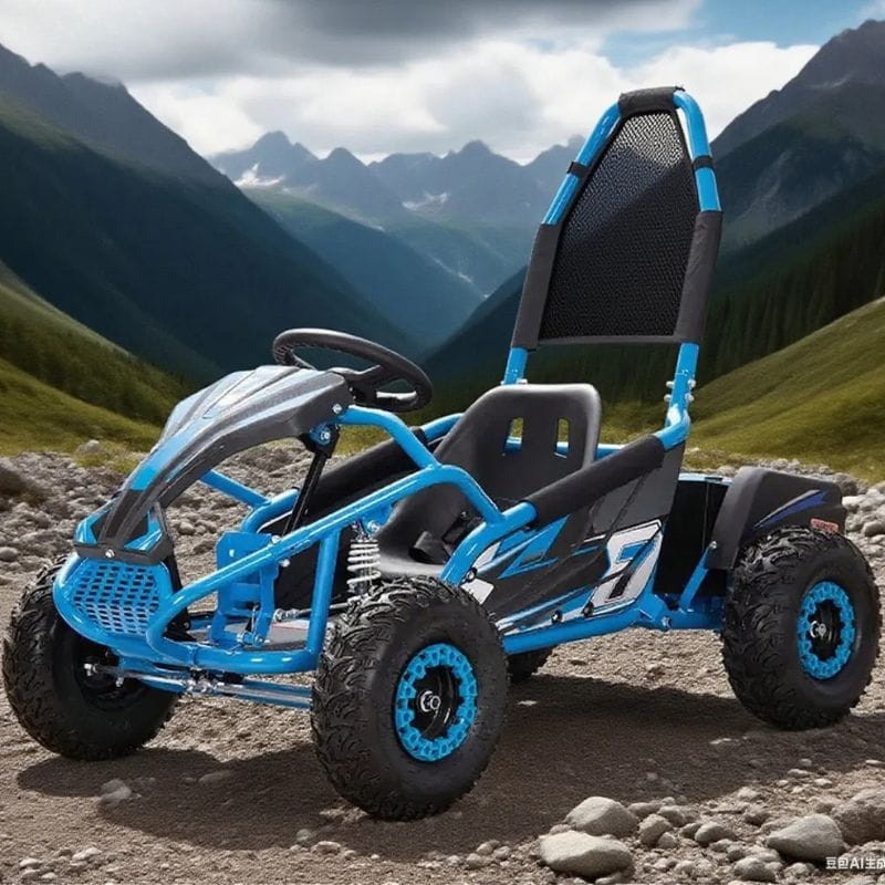 Mud Monster GoKart 48V Azul - Coche eléctrico para niños, imagen real