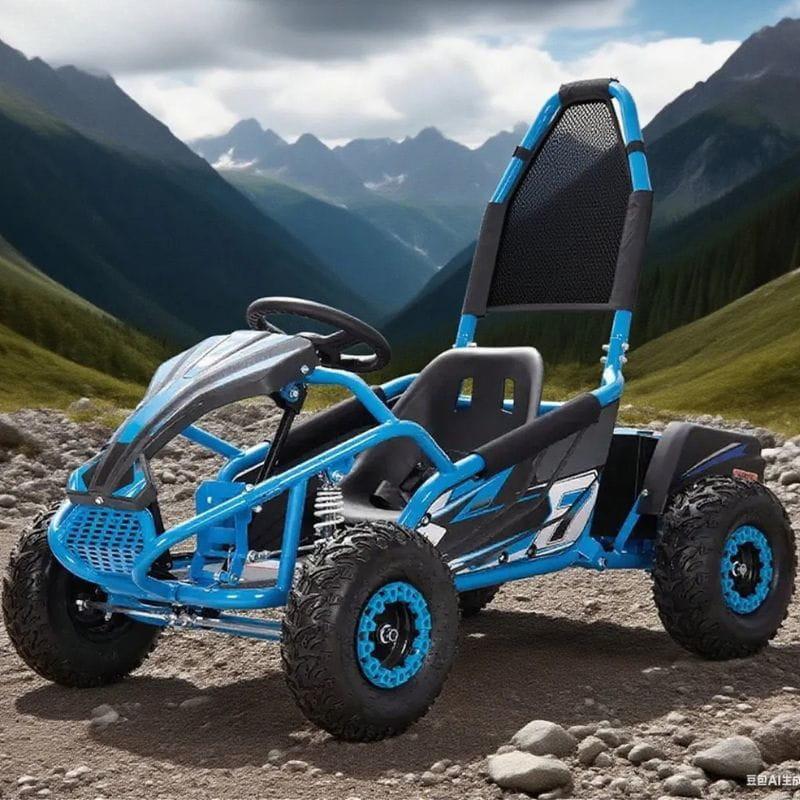 Mud Monster GoKart 48V Azul - Coche eléctrico para niños, imagen real