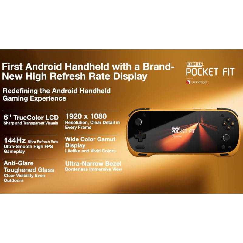 Ayaneo Konkr Pocket FIT Snapdragon G3 Gen 3 8 Go/128 Go Blanc, avec un taux de rafraîchissement élevé