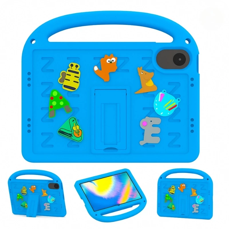 Funda antigolpes dibujos animados para niños con correa Xiaomi Redmi Pad 2 Azul