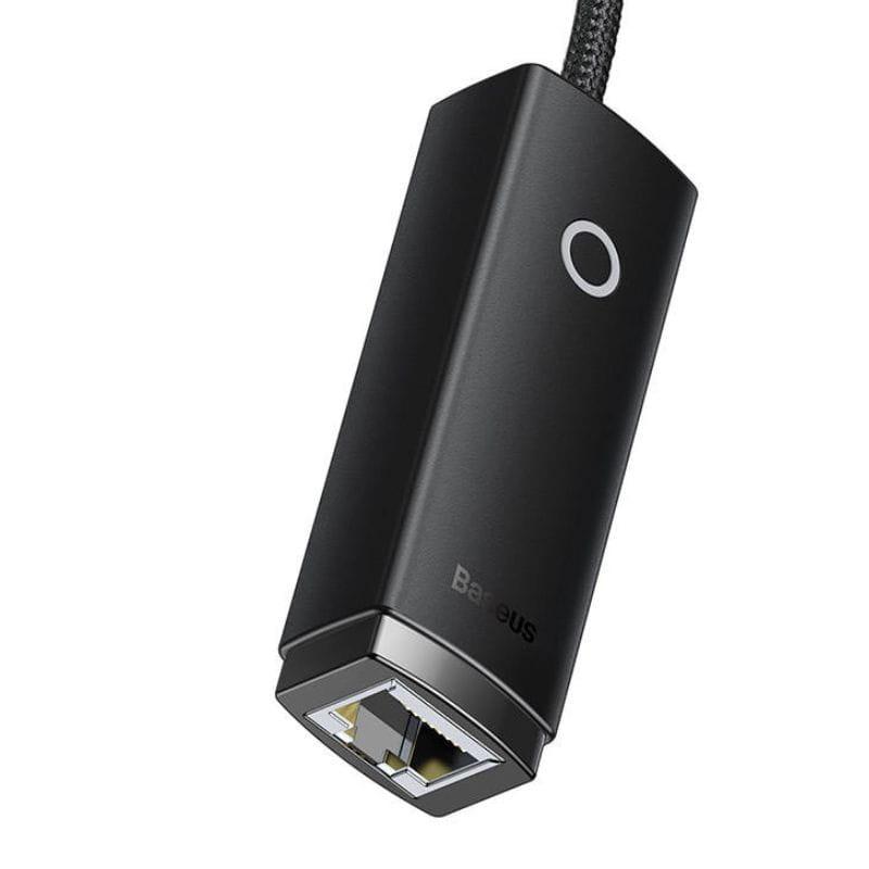 Baseus Lite Series Adaptador USB a RJ45 Negro imagen de la entrada de red