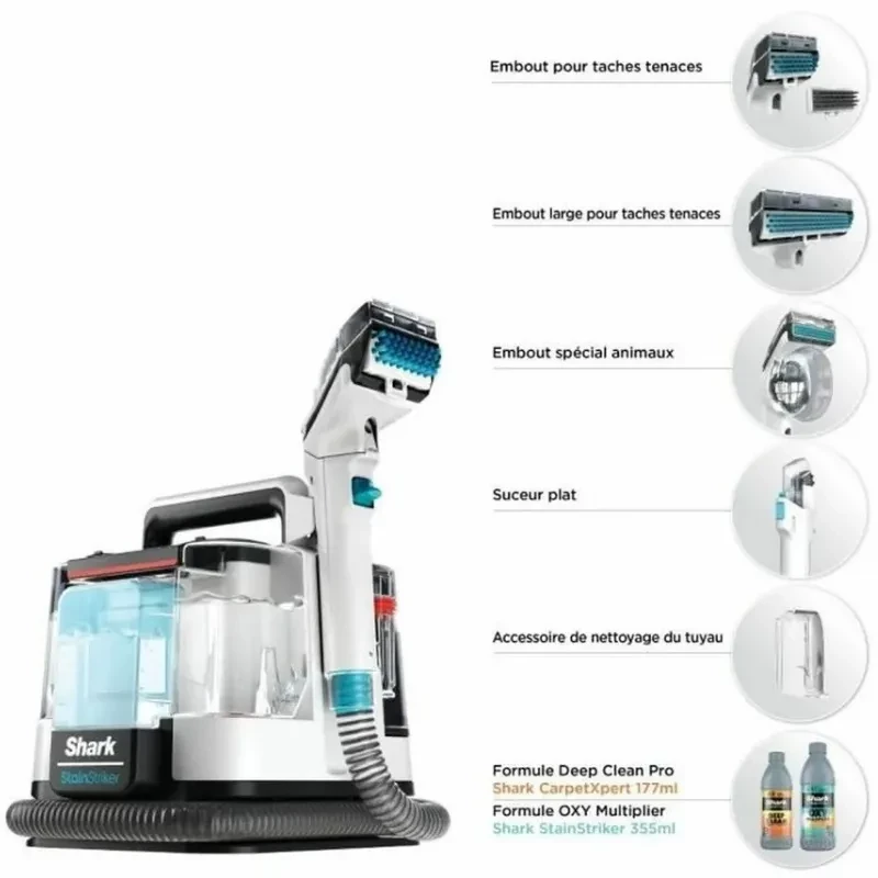 Shark PX200EUT aspiradora de tapicería con depósito transparente, manguera flexible y cabezal quitamanchas; accesorios para rincones y pelo de mascotas