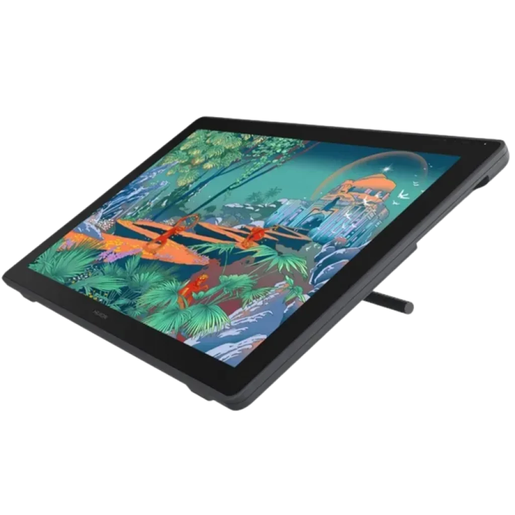 Huion Kamvas 24 Plus GS2402: pantalla gráfica 23,8 pulgadas 2,5K, colores 16,7 M, panel antirreflejo, soporte ajustable, bordes finos y alta nitidez