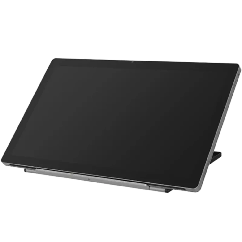 Pantalla gráfica 15.8 pulgadas con soporte ajustable, marco delgado y superficie mate antirreflejo, diseño en negro y gris para trabajo creativo profesional