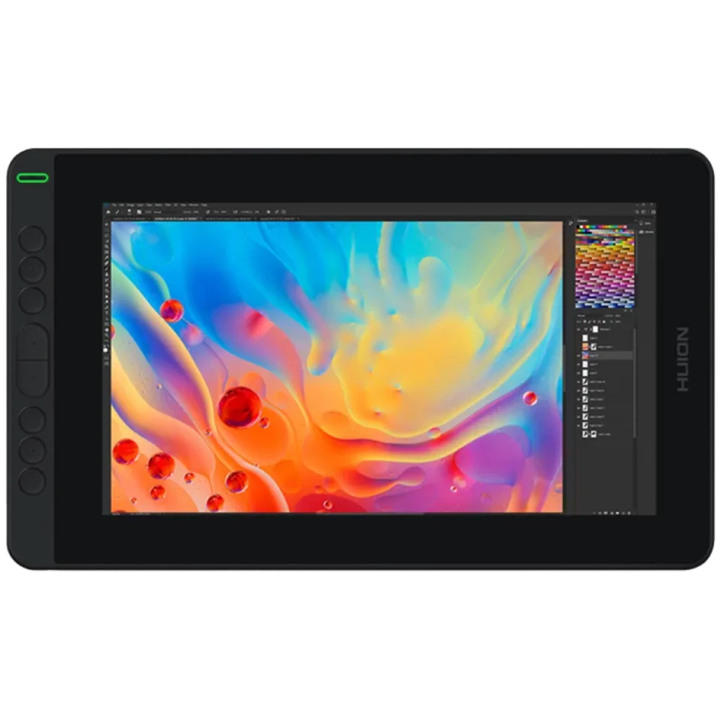 Huion Kamvas 12 GS1161 tableta gráfica 11,6 pulgadas con pantalla a color, bisel negro, 8 teclas rápidas laterales y lápiz óptico sin batería