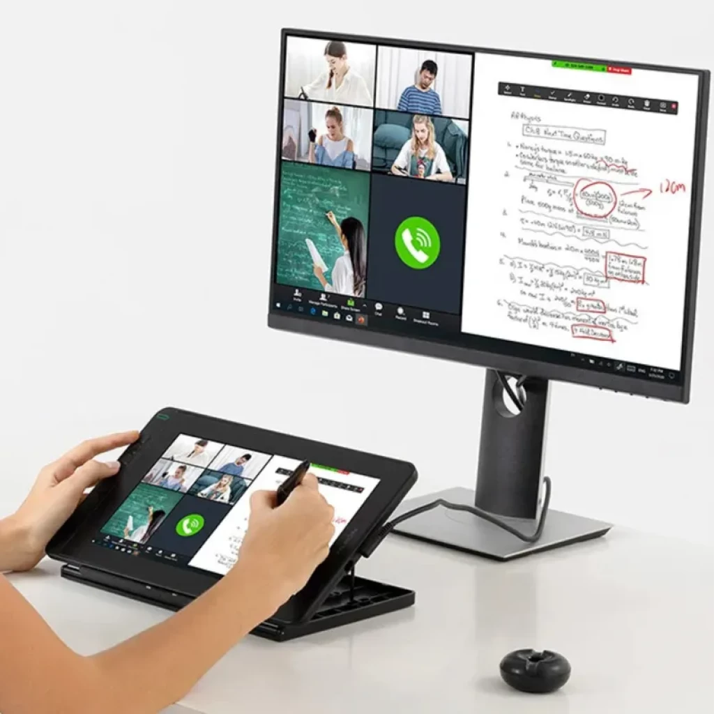 Huion Kamvas 12 GS1161: tableta gráfica 11,6 pulgadas con pantalla y lápiz sin batería, soporte ajustable, botones laterales y uso dual con monitor externo
