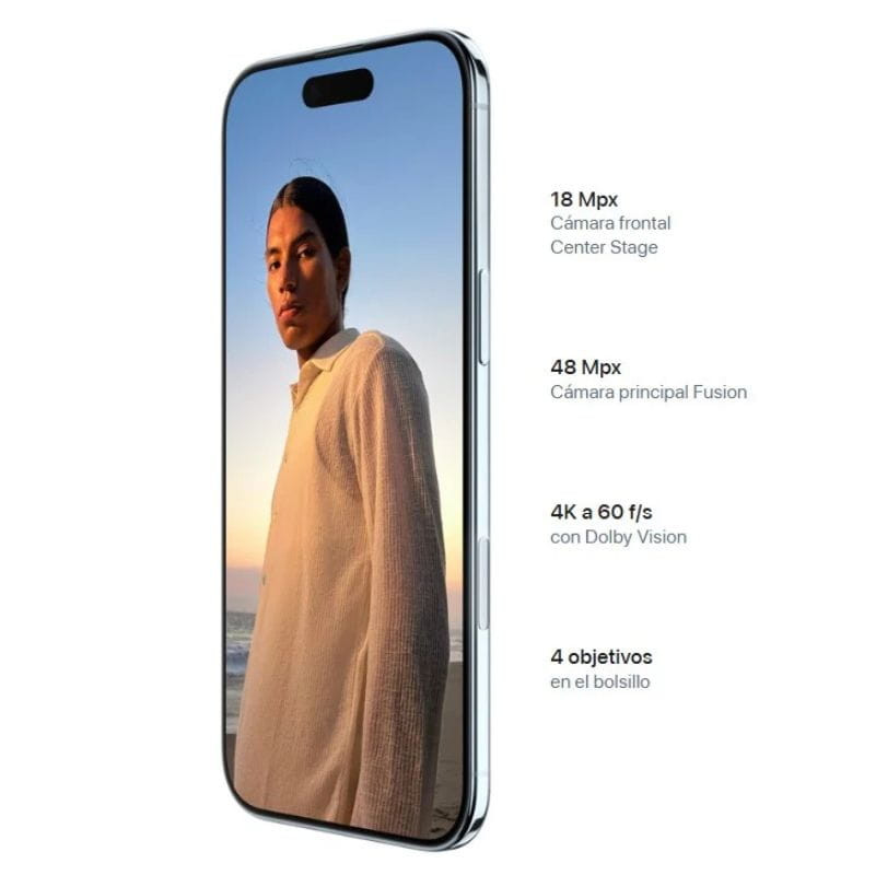 iPhone 17 Pro 256Go Argent rénové, excellent état: écran bord à bord avec îlot dynamique, bords alu argentés, double capteur avant, design fin et premium