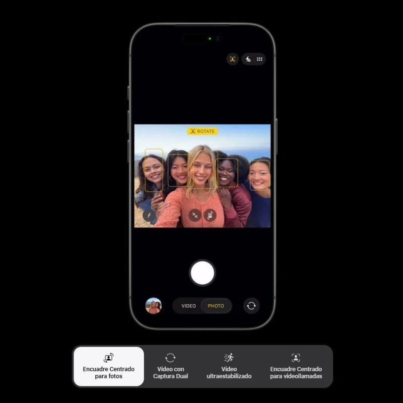 iPhone 17 Pro 256Go Argent Rénové - Excellent état, écran lumineux avec encadrement centré pour photos, interface caméra nuit et portrait visible