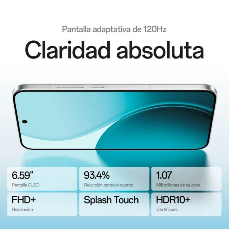 Oppo Reno14 5G 12GB/256GB Opal White , pantalla