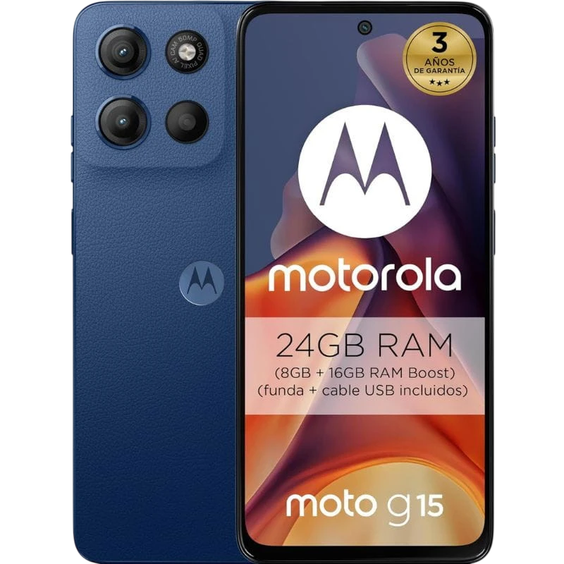 Motorola Moto G15 4G 8GB/512GB Sea Blue- Teléfono móvil