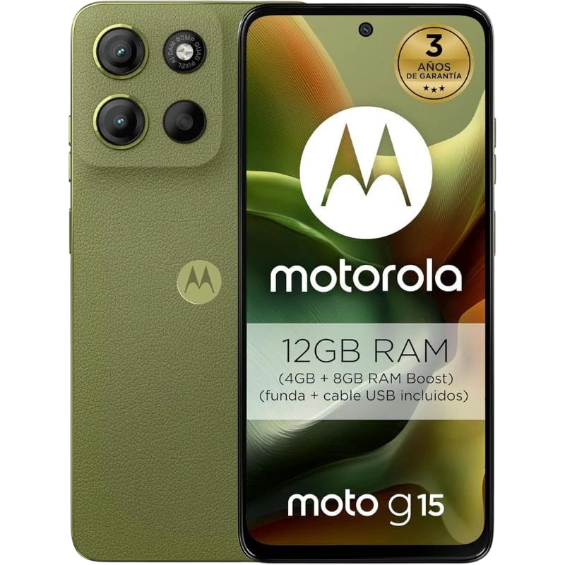 Motorola Moto G15 4G 8GB/512GB Iguana Green - Teléfono móvil