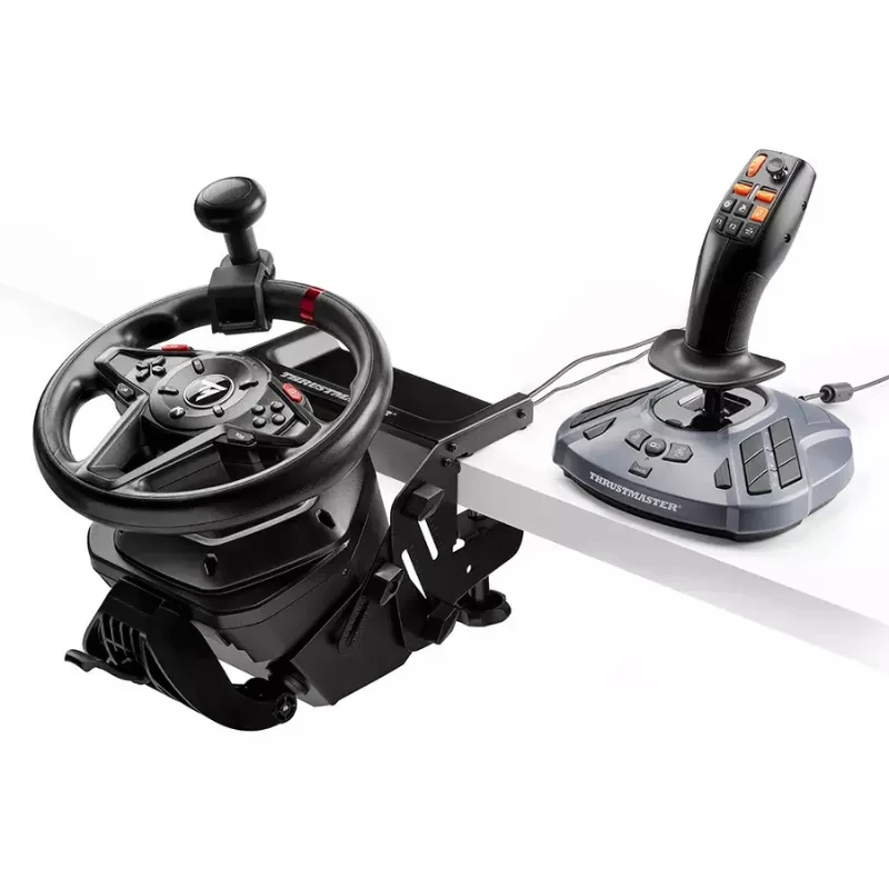 Thrustmaster SimTask FarmStick - Joystick Simulateur de conduite PC avec volant agricole noir, leviers multiples, base robuste et commandes rétroéclairées