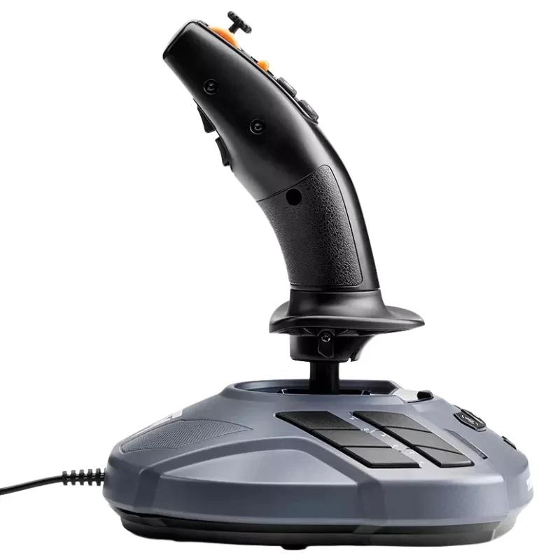 Thrustmaster SimTask FarmStick Joystick PC avec base robuste grise, manche ergonomique noir, multiples boutons et molette, câble USB, design angulé