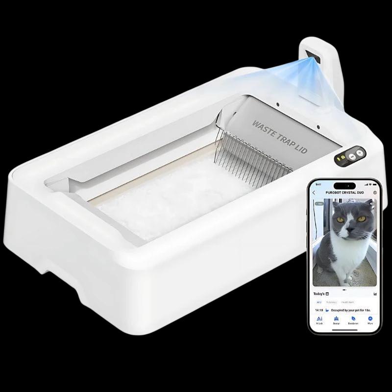 Petkit Purobot Crystal Duo - Bac à litière pour chats