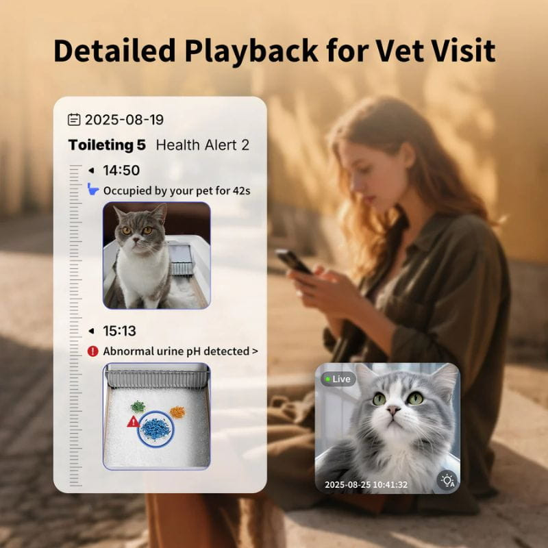 Petkit Purobot Crystal Duo - Bac à litière pour chats, avec application